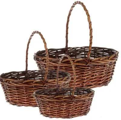 Корзина плетеная 368600 (№1 из 3шт.), (ива), 28х20х11хН25см фото в интернет-магазине Флоранж