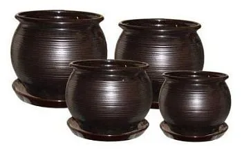 Горшок керамический Венге (3-й из набора), 16,2х13см, 1,8л; Россия