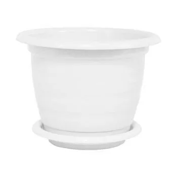Горшок пластиковый Виола, белый, 23х17,5см, 3,5л; Россия