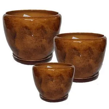 Горшок керамический Лето 431465 (1-й из набора), 17х13,5см, 1,8л; Россия