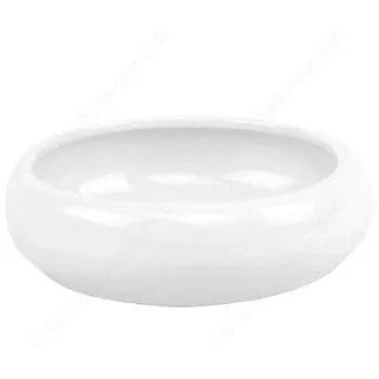 Кактусник керамический Круглый, белый, 15смх4,5см; Россия