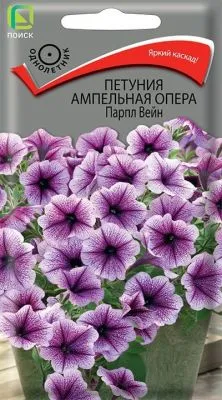 Петуния ампельная Опера Парпл Вейн (цветной пакет) 5шт; Поиск фото в интернет-магазине Флоранж