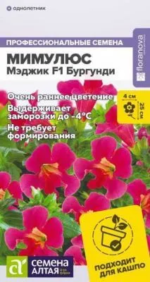 Мимулюс Мэджик Бургунди (цветной пакет) 10шт; Семена Алтая фото в интернет-магазине Флоранж