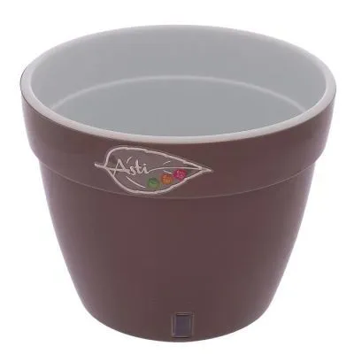 Кашпо пластиковое Асти, шадэ-белое, 17х14см, 2,5л; Россия фото в интернет-магазине Флоранж