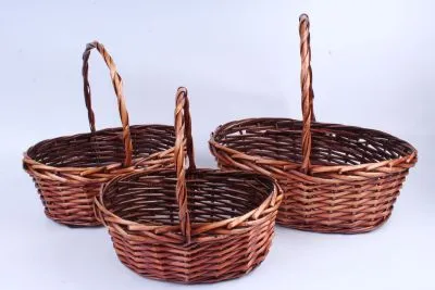 Корзина плетеная 883029 (№2 из 3шт.), (ива) 33х25xH12.5/30 см фото в интернет-магазине Флоранж