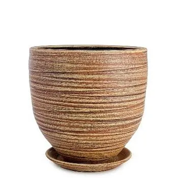 Горшок керамический Модерн бутон 1 бежевый 20х20см, 4л ; Россия