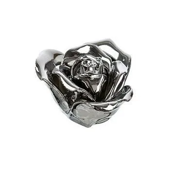 Сувенир Роза (металл), 6x4см, серебро