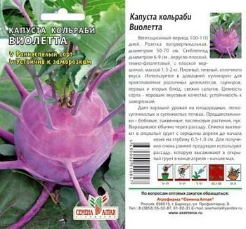 Капуста кольраби Виолетта (цветной пакет) 0,3г; Семена Алтая