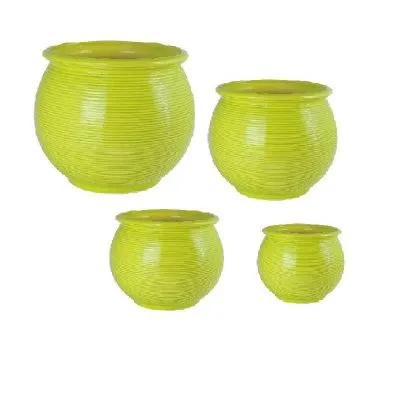 Горшок керамический Радуга (2-й из набора), зеленый, 22х18см, 4,9л; Россия фото в интернет-магазине Флоранж