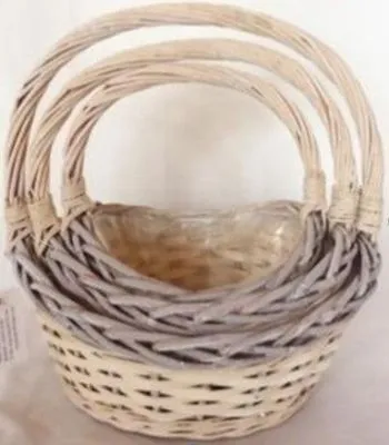 Корзина плетеная 90393 (№1 из 3шт.), (ива), 16x16x7x10xHH18 фото в интернет-магазине Флоранж