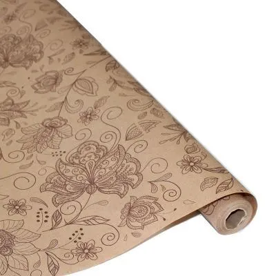 Упаковка в крафт бумагу с лентой   в интернет-магазине Флоранж