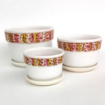 Горшок керамический Банка-фундук вязь №3; Россия фото в интернет-магазине Флоранж