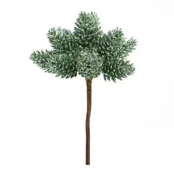 Набор шишек с глиттером на вставках 12шт., D2x2xL12см, зеленый