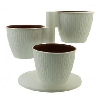 Горшок цветник Каскад Пирамида белый /Академия Цв