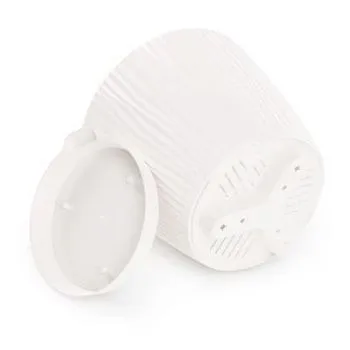 Горшок пластиковый Флис с прикорневым поливом, белый, 11,5х11,5х11,1см, 0,7л; Россия