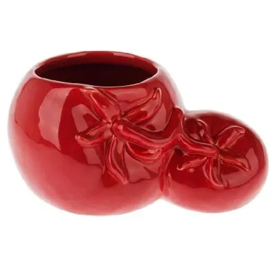 Кашпо Томаты (керамика), 18x13xH9см, красный Арт.1915 фото в интернет-магазине Флоранж