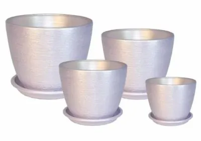 Горшок керамический Кассандра 408313 (1-й из набора), 10х10см, 0,5л; Россия фото в интернет-магазине Флоранж