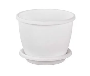 Горшок пластиковый Афина, белый, 17,5х15,5см, 2,2л; Россия
