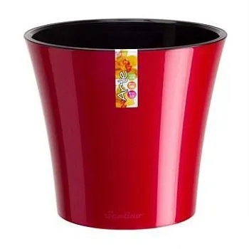 Кашпо пластиковое Арте, красно-черное, 13,5х13см, 1,2л; Россия