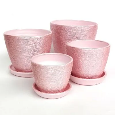 Горшок керамический Кассандра 408290 (2-й из набора), 13х12см, 1,3л; Россия фото в интернет-магазине Флоранж