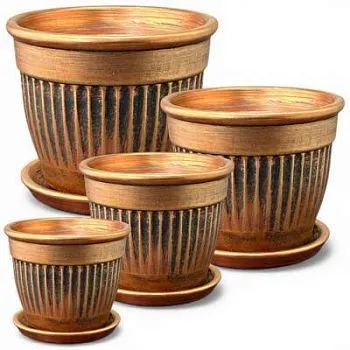 Горшок керамический Антик 000395 (1-й из набора), бронза; Россия