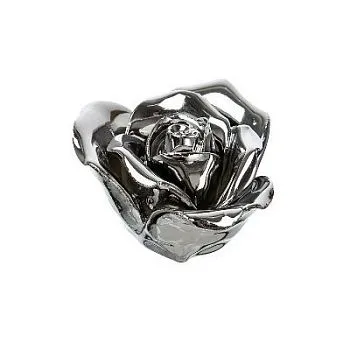 Сувенир Роза (металл), 6x4см, серебро