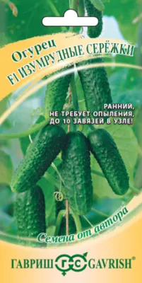 Огурец Изумрудные сережки F1 (цветной пакет) 10шт; Гавриш фото в интернет-магазине Флоранж