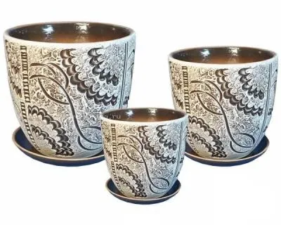 Горшок керамический Бутон элегия 410415 (3-й из набора), 18х18см, 2,9л; Китай фото в интернет-магазине Флоранж