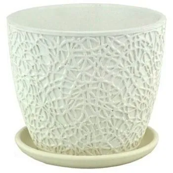 Горшок керамический бутон Паутинка 645657 (3-й из набора), 17х17см, 2,5л; Россия