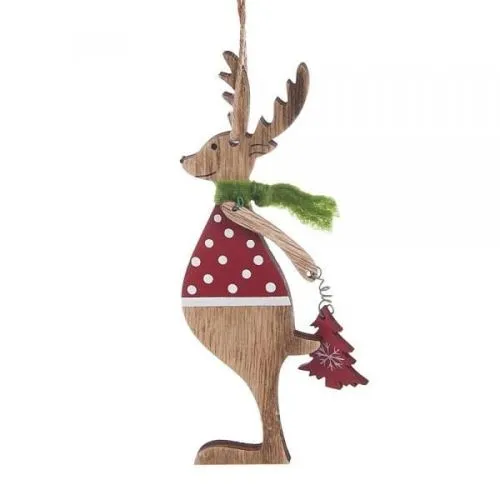 Елочное украшение "Лось" (дерево), 5х23см  фото в интернет-магазине Флоранж