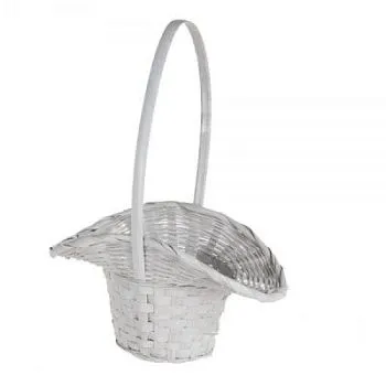 Корзина плетеная Шляпка (бамбук), белая, 21x13xH14/29см