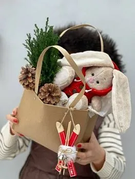 Новогодний подарок 3 фото вживую в руках, состав, цветовая гамма 