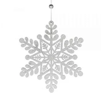 Елочное украшение "Снежинка" (дерево), 17.5х34см 