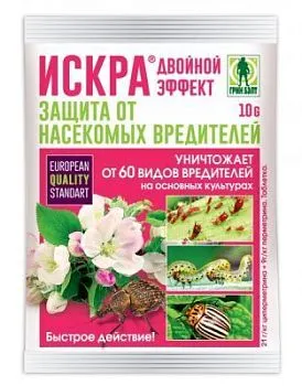 искра от долгоносиков, тли, колорадского жука и 60 других вредителей таб.10гр.