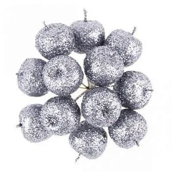 Набор яблок на вставках 12шт., D2,2xL10,5см, темно-серый