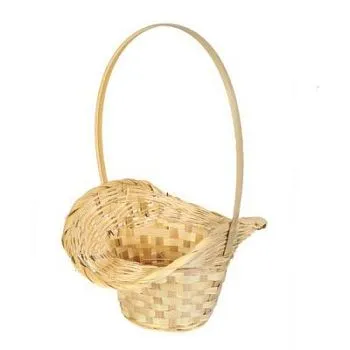 Корзина плетеная Шляпка (бамбук),натуральная,  21x13xH14/29см