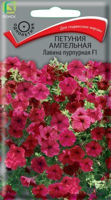 Петуния ампельная Лавина пурпурная F1 (цветной пакет) 10шт; Поиск фото в интернет-магазине Флоранж