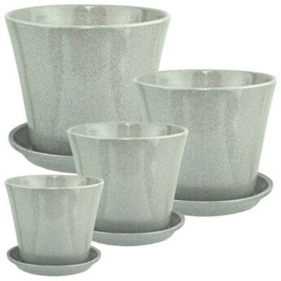 Горшок керамический Глянец элегант камень 675852 (4-й из набора) 20х18см, 3,2л; Россия фото в интернет-магазине Флоранж