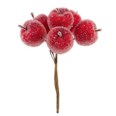 Набор яблок засахаренных на вставках 6шт., D3xL12см, красный фото в интернет-магазине Флоранж