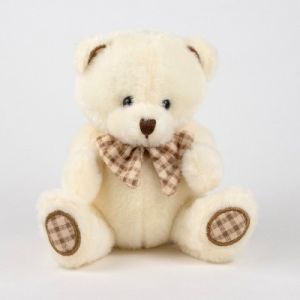 Игрушка м/н Медведь с бантом, 15см, кремовый