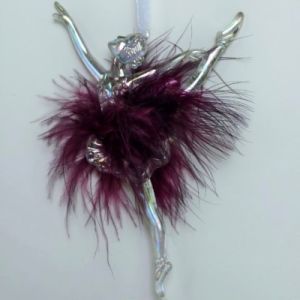 Украшение подвесное Балерина (пластик), 14,8x9,3см, темно-розовый