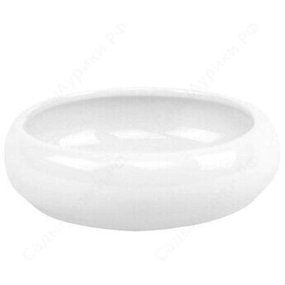 Кактусник керамический Круглый, белый, 15смх4,5см; Россия фото в интернет-магазине Флоранж