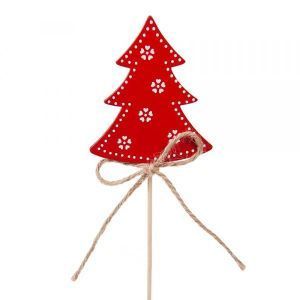 Ель на вставке (дерево), 6х23см, красный