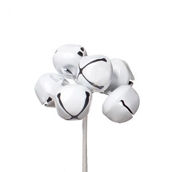 Набор колокольчиков на вставках 6шт., D3хH9см, белый