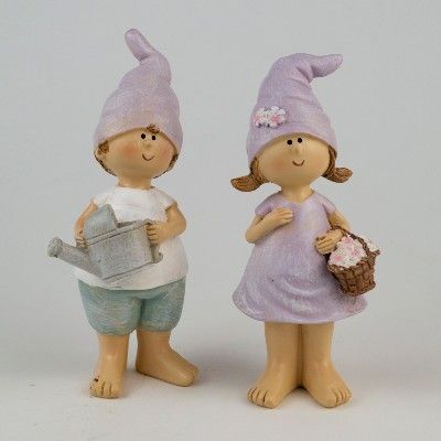 Сувенир Мальчик/Девочка (полирезин), H14х6х5,8см, сиреневый фото в интернет-магазине Флоранж