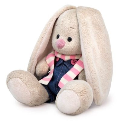 Игрушка Зайка Ми в джинсовом комбинезоне малыш, 18см SidS-451 фото в интернет-магазине Флоранж