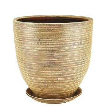 Горшок керамический Эко, бежевый, 28х34см, 12л; Россия фото в интернет-магазине Флоранж