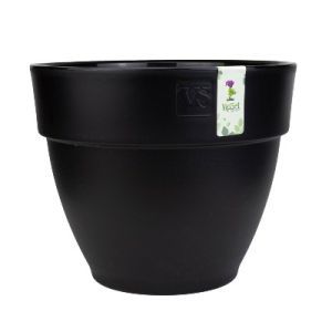 Горшок пластиковый Лори, 25х20,4см, черный, 6,7л; Сады Аурики