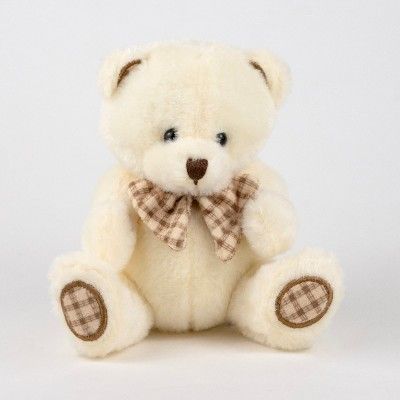 Игрушка м/н Медведь с бантом, 15см, кремовый фото в интернет-магазине Флоранж