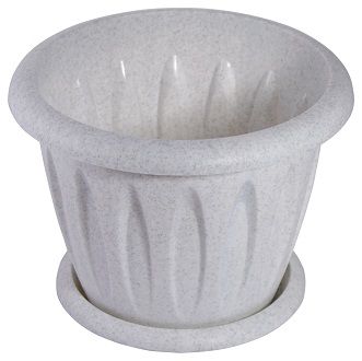 Горшок пластиковый Фелиция, мрамор, 18х13,6см, 1,8л; Россия